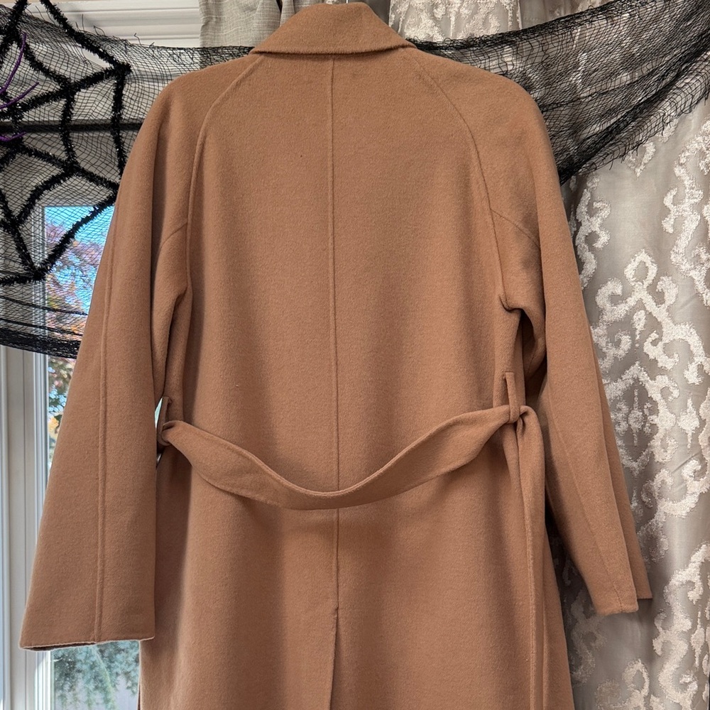 Mango Tan Handmade Wool Pea Coat Size Medium - Picture 8 of 10